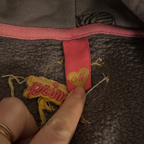 Gray Hoodie with Zebra Print - Picture 3 of 4